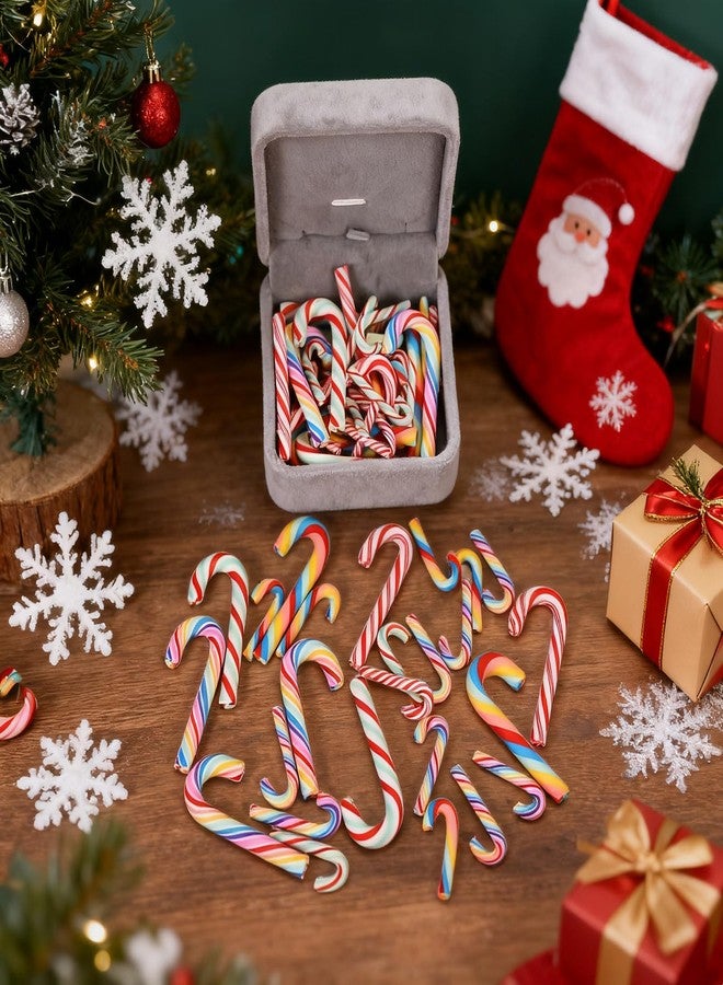 GlyinnHe 60pcs Mini Candy Cane for Crafts Christmas Plastic Fake Candy Cane Decor Ornaments for Christmas Craft Tree Hanging Decoration Supply - Image 3